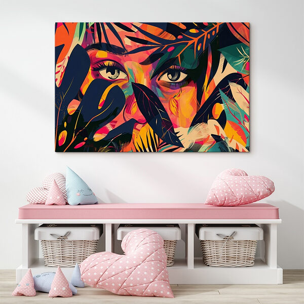 Peinture colorée d'un visage de femme Peinture colorée d'un visage de femme