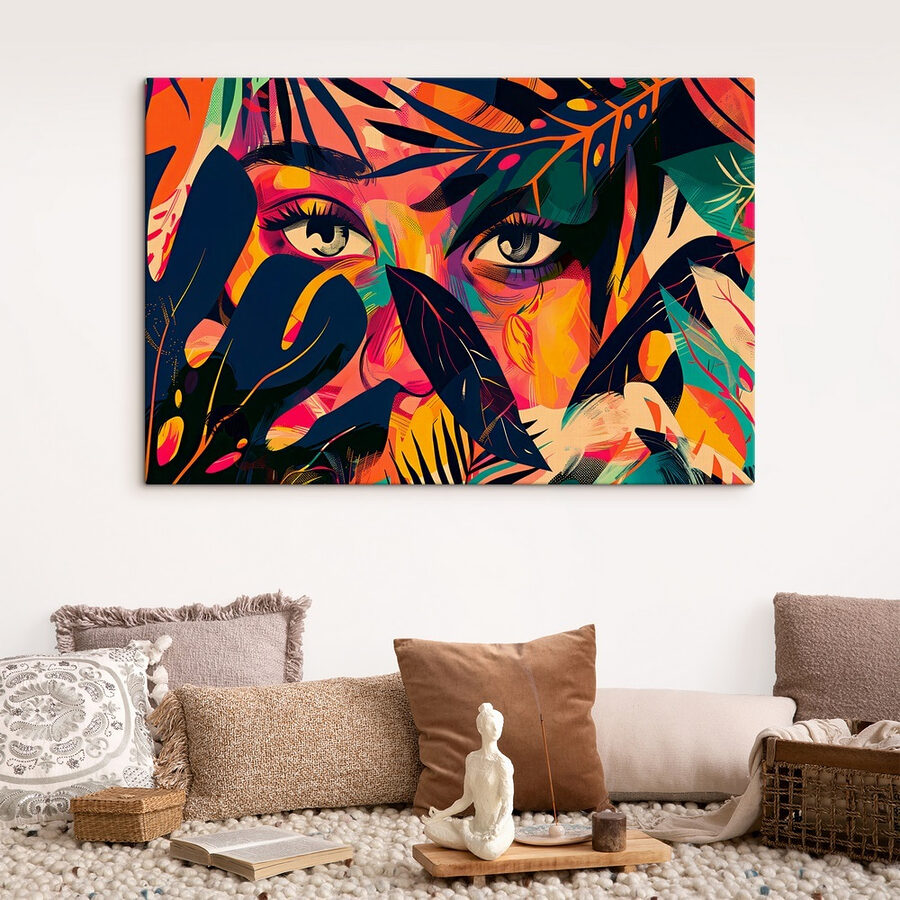 Peinture colorée d'un visage de femme Peinture colorée d'un visage de femme