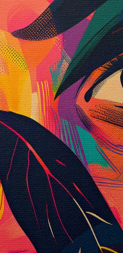 Peinture colorée d'un visage de femme Peinture colorée d'un visage de femme