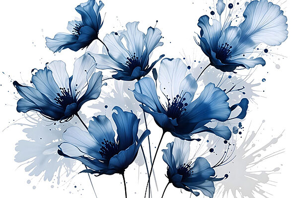 Groupe de fleurs bleues Groupe de fleurs bleues