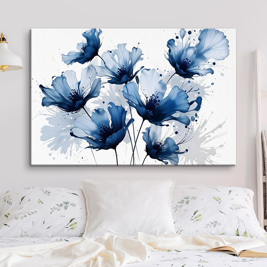 Groupe de fleurs bleues