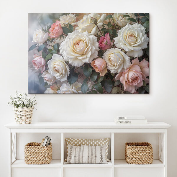 Groupe de roses blanches et roses Groupe de roses blanches et roses