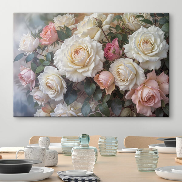 Groupe de roses blanches et roses Groupe de roses blanches et roses