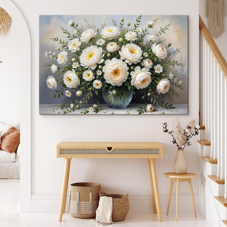 Vase de fleurs blanches
