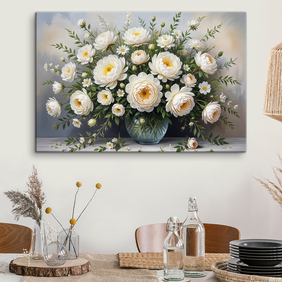 Vase de fleurs blanches