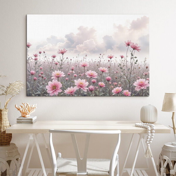 Champ de fleurs roses Champ de fleurs roses
