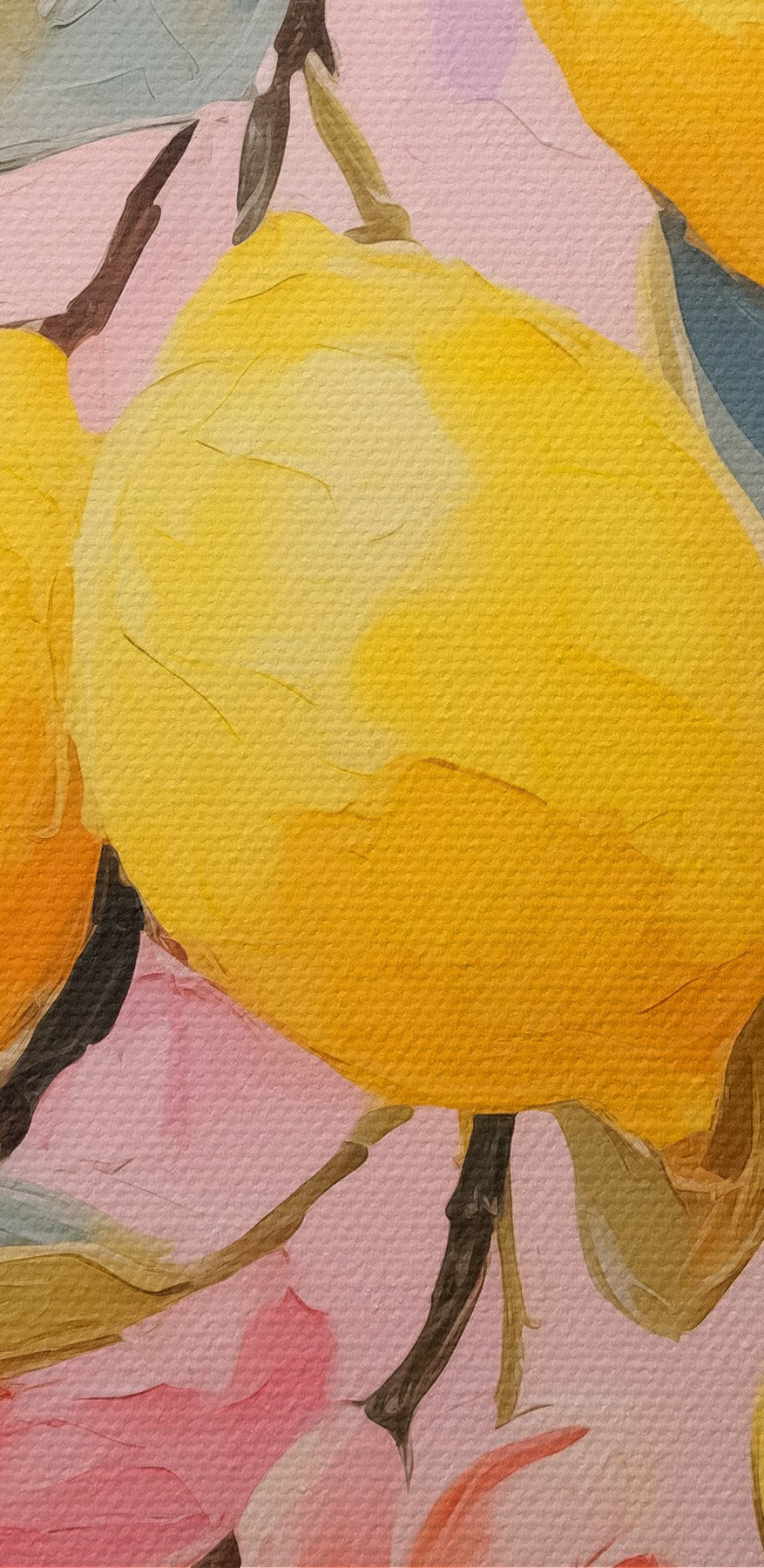 Peinture de citrons sur une branche