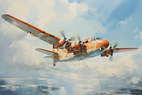 Un avion orange et blanc volant dans le ciel Un avion orange et blanc volant dans le ciel