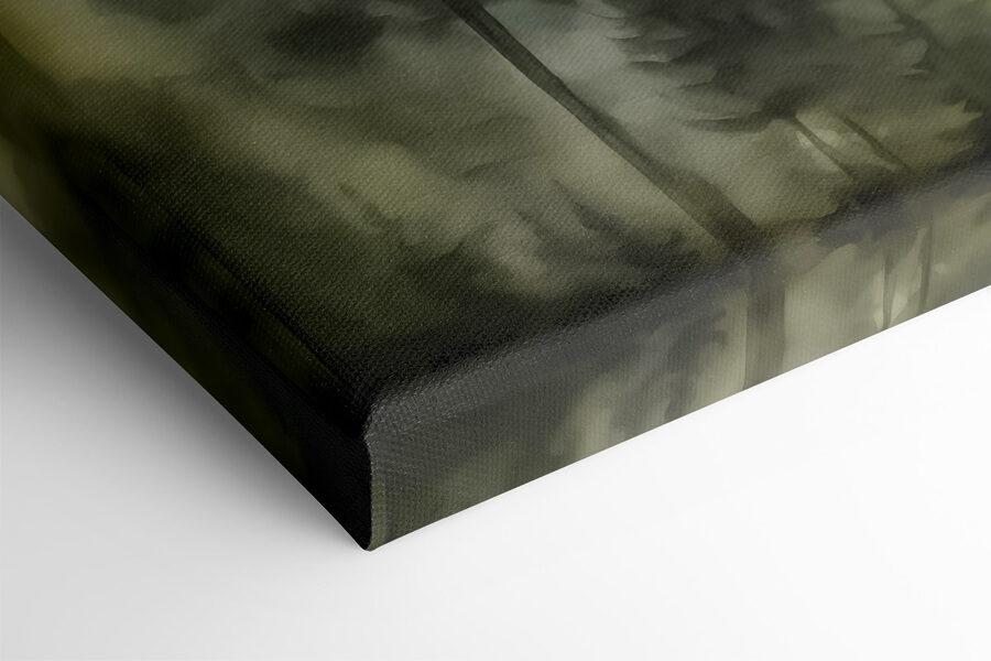 Forêt brumeuse avec des arbres