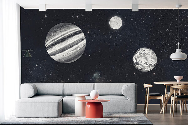 Des planètes dans l'espace avec des étoiles Des planètes dans l'espace avec des étoiles