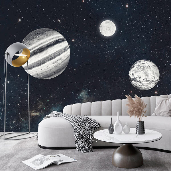 Des planètes dans l'espace avec des étoiles Des planètes dans l'espace avec des étoiles