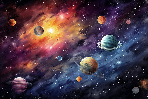 Les planètes dans le ciel avec les planètes Les planètes dans le ciel avec les planètes