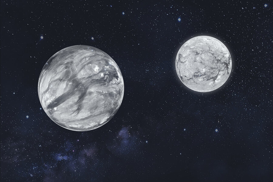 Deux planètes dans l'espace