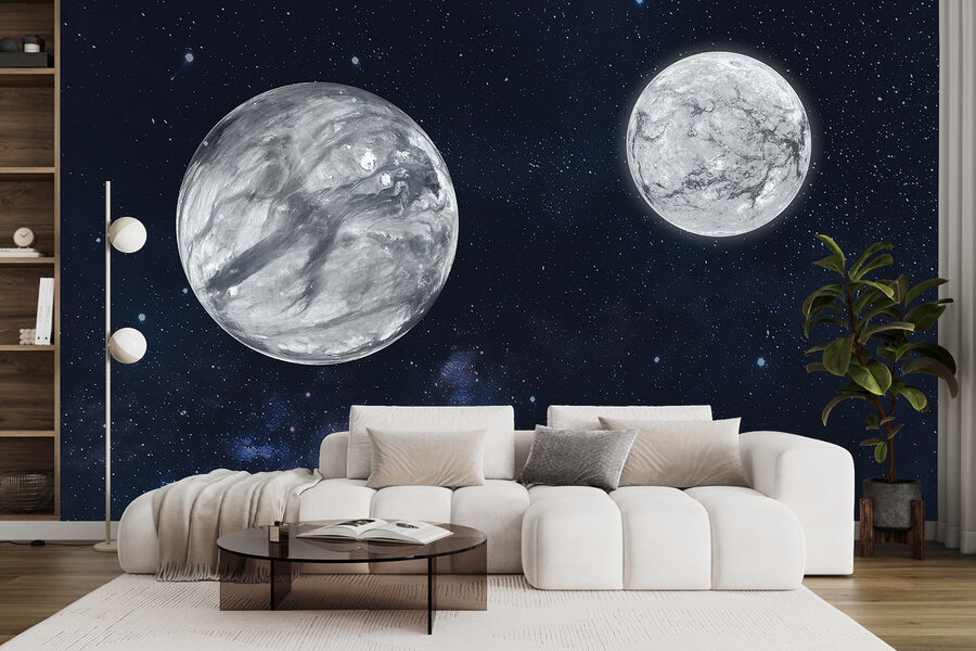 Deux planètes dans l'espace