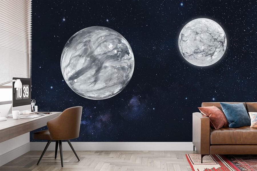 Deux planètes dans l'espace