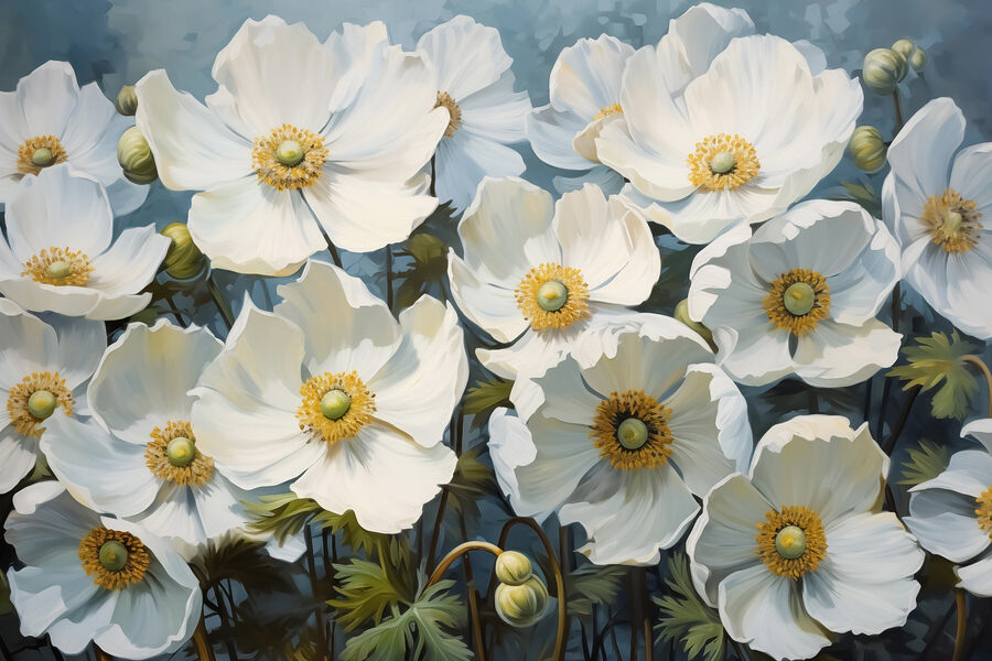 Groupe de fleurs blanches