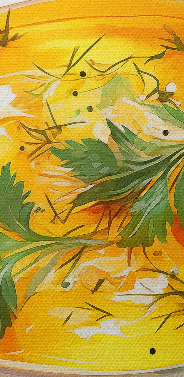 Bol de soupe avec des légumes verts sur une assiette Bol de soupe avec des légumes verts sur une assiette