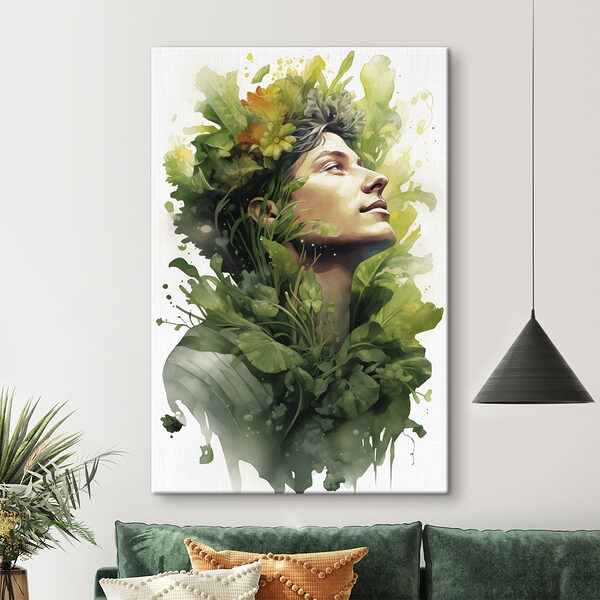 Homme avec des fleurs dans les cheveux Homme avec des fleurs dans les cheveux