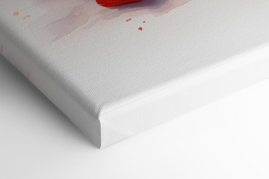 Aquarelle d'une tarte avec des fraises et des fleurs