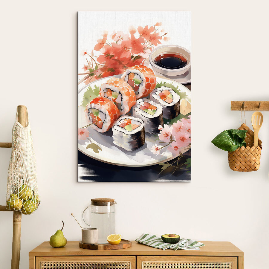 Assiette de sushis et sauce Assiette de sushis et sauce