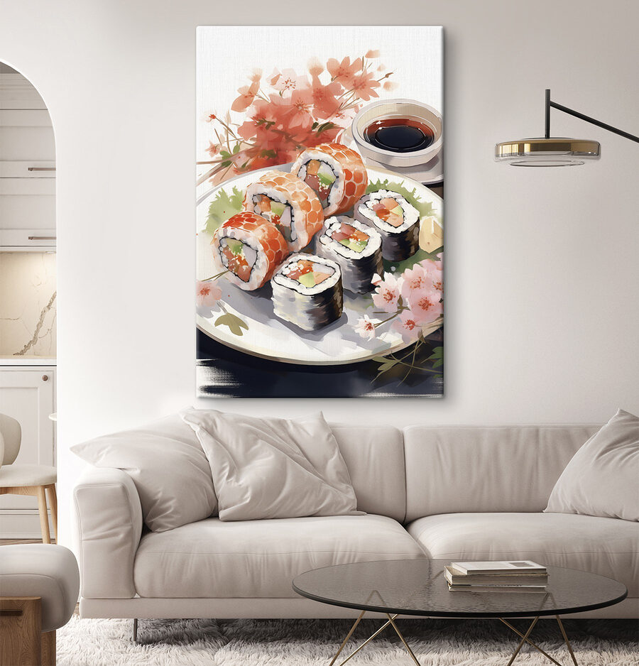 Assiette de sushis et sauce Assiette de sushis et sauce