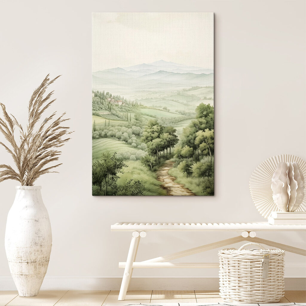 Landscape with trees and hills