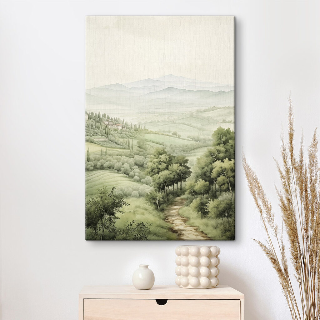 Landscape with trees and hills