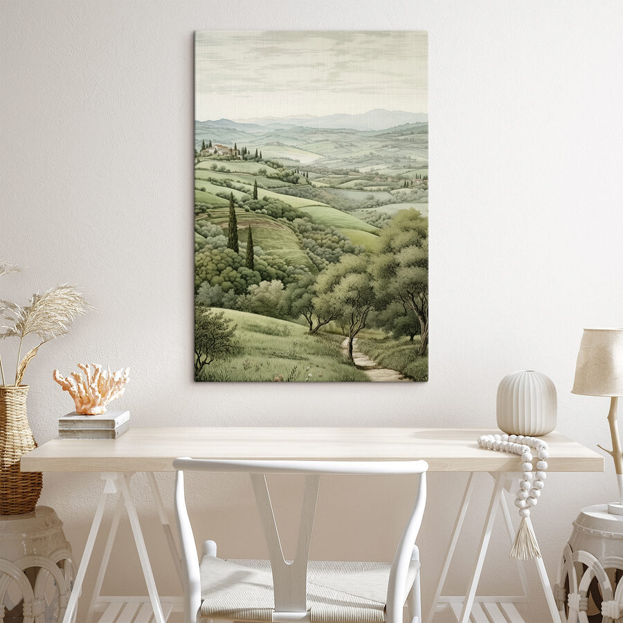 Paysage avec des arbres et une maison