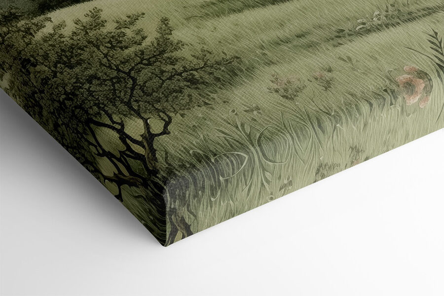 Paysage avec des arbres et une maison