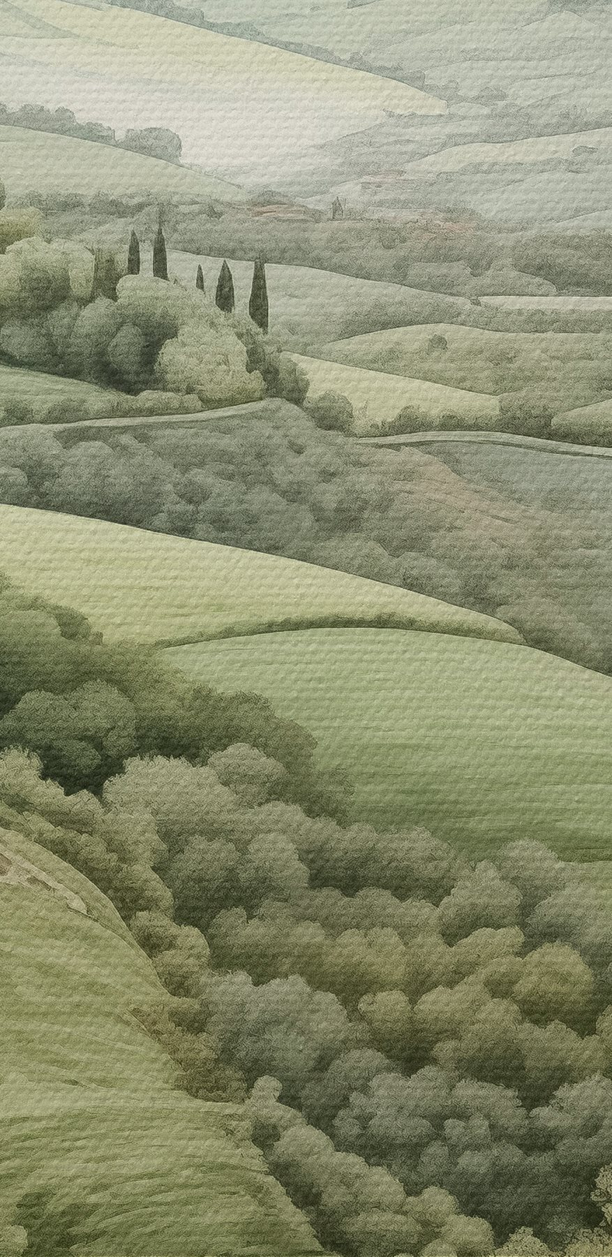 Paysage avec des arbres et une maison