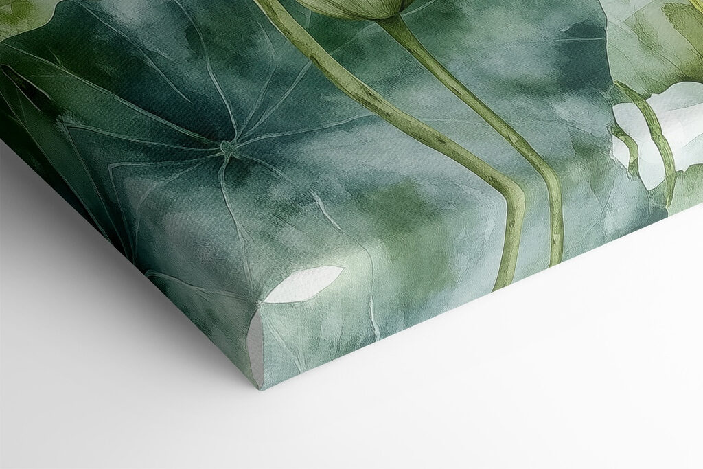 Painting of white flowers and green leaves