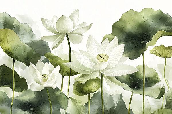 Groupe de fleurs blanches avec des feuilles vertes Groupe de fleurs blanches avec des feuilles vertes