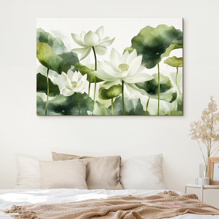 Groupe de fleurs blanches avec des feuilles vertes Groupe de fleurs blanches avec des feuilles vertes