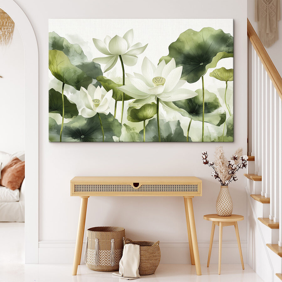 Groupe de fleurs blanches avec des feuilles vertes Groupe de fleurs blanches avec des feuilles vertes