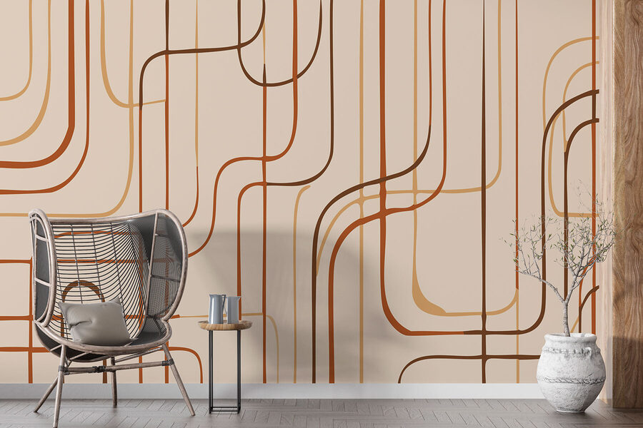 Lignes brunes sur fond beige Lignes brunes sur fond beige