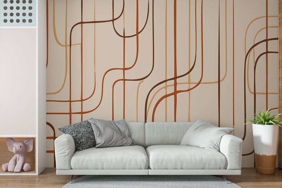 Lignes brunes sur fond beige Lignes brunes sur fond beige