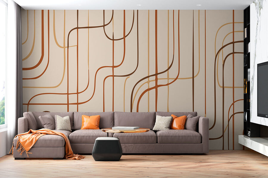 Lignes brunes sur fond beige Lignes brunes sur fond beige