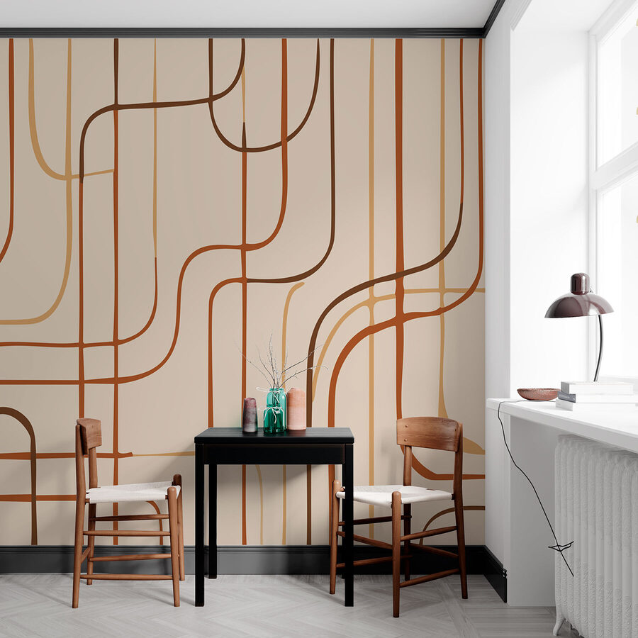 Lignes brunes sur fond beige Lignes brunes sur fond beige