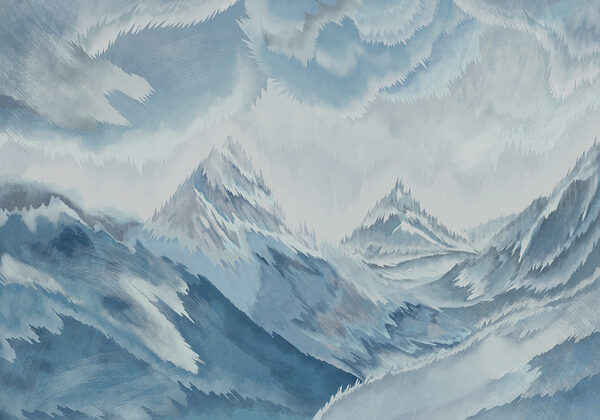 Peinture de montagnes et de nuages Peinture de montagnes et de nuages