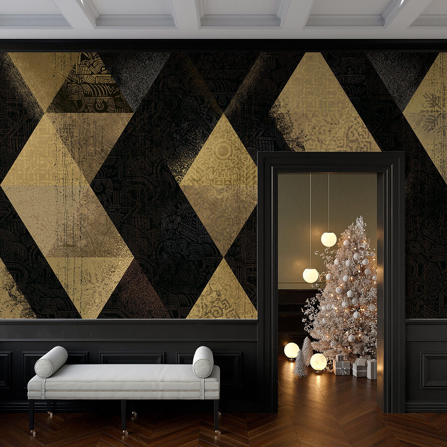 Mosaïque de motifs triangulaires lumineux