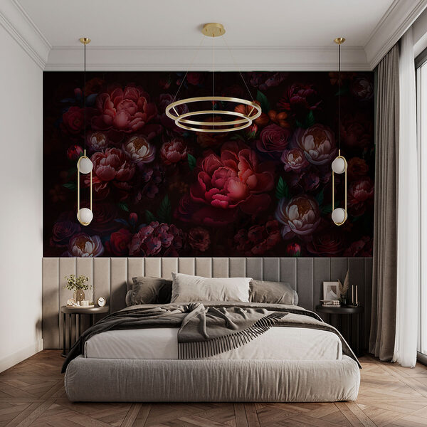 Groupe de fleurs sur fond sombre Groupe de fleurs sur fond sombre