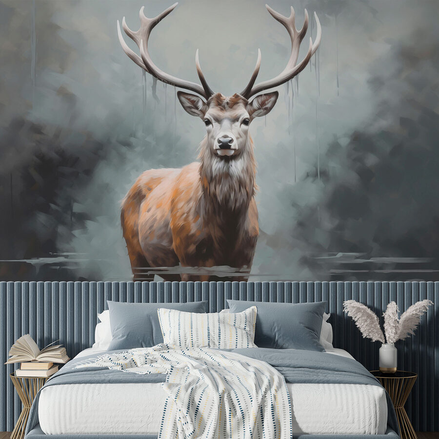 Cerf debout dans l'eau Cerf debout dans l'eau