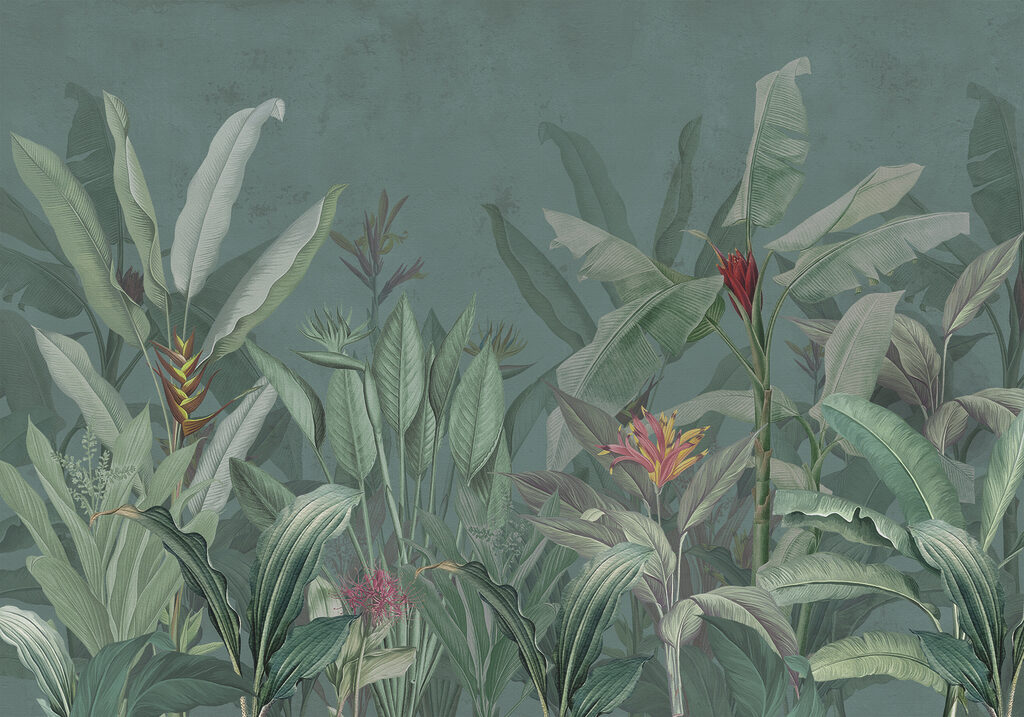 Papier peint avec des plantes et des fleurs Papier peint avec des plantes et des fleurs