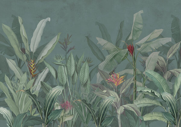 Papier peint avec des plantes et des fleurs Papier peint avec des plantes et des fleurs