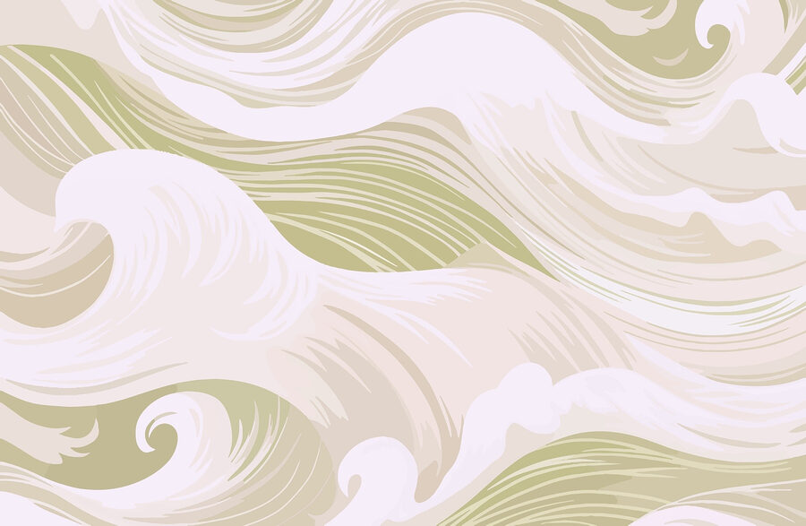 Vagues blanches et vertes