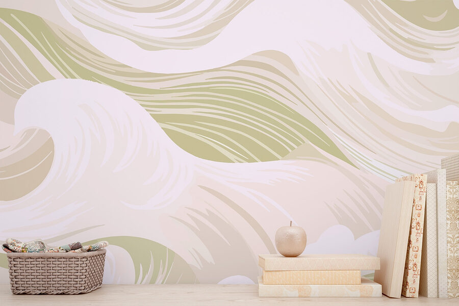 Vagues blanches et vertes