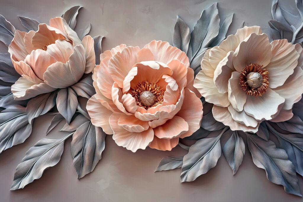 Groupe de fleurs avec feuilles Groupe de fleurs avec feuilles