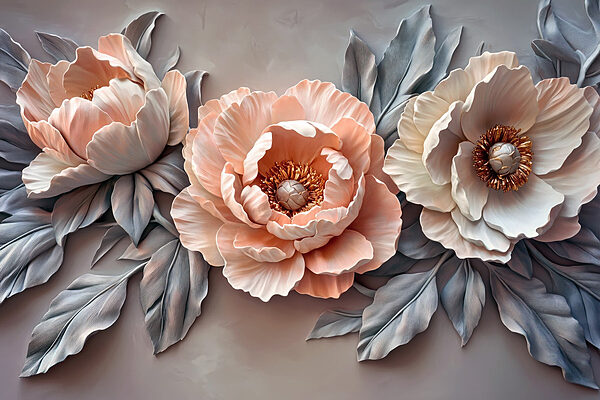 Groupe de fleurs avec feuilles Groupe de fleurs avec feuilles