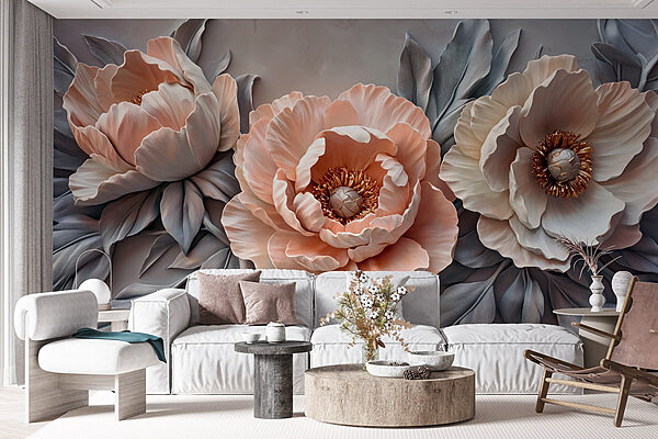 Groupe de fleurs avec feuilles Groupe de fleurs avec feuilles