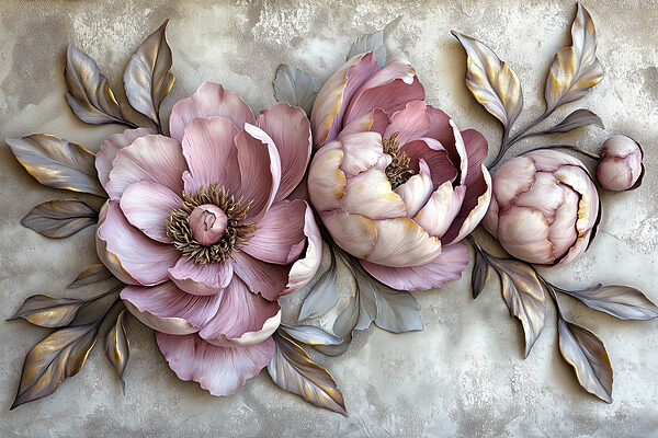 Groupe de fleurs avec feuilles Groupe de fleurs avec feuilles